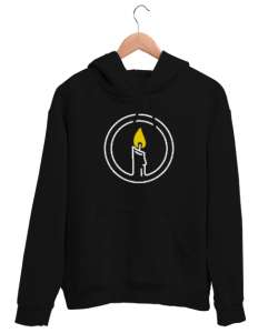 Mum - Candle - Aydınlat Karanlığı Siyah Unisex Kapşonlu Sweatshirt