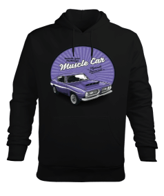 Muscle car baskılı Erkek Kapüşonlu Hoodie Sweatshirt