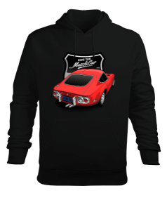 Muscle car baskılı Erkek Kapüşonlu Hoodie Sweatshirt