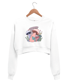 Mushrooms Kadın Crop Sweatshirt