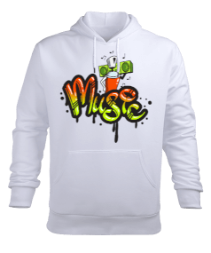 musicc Erkek Kapüşonlu Hoodie Sweatshirt