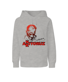 Mustafa Kemal Atatürk baskılı erkek Çocuk Unisex Hoodie Kapüşonlu