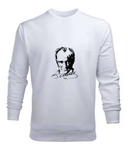 mustafa kemal atatürk Beyaz Erkek Sweatshirt