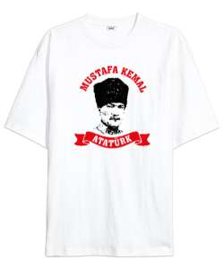 Mustafa Kemal Atatürk Beyaz Oversize Unisex Tişört