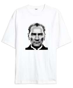 Mustafa Kemal Atatürk Beyaz Oversize Unisex Tişört