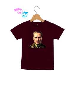 Mustafa Kemal Atatürk Bordo Çocuk Unisex