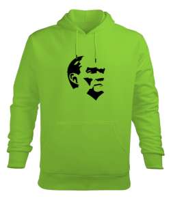 Mustafa Kemal Atatürk Fıstık Yeşili Erkek Kapüşonlu Hoodie Sweatshirt