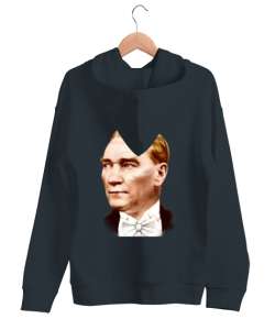 MUSTAFA KEMAL ATATÜRK Füme Unisex Kapşonlu Sweatshirt