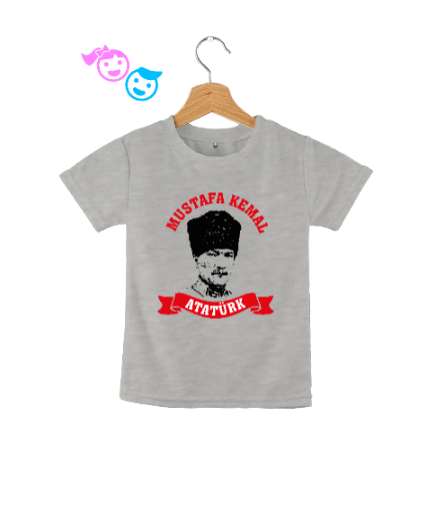 Tisho - Mustafa Kemal Atatürk Gri Çocuk Unisex