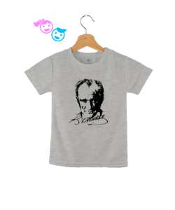 Mustafa Kemal Atatürk Gri Çocuk Unisex