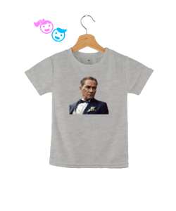 Mustafa Kemal Atatürk Gri Çocuk Unisex