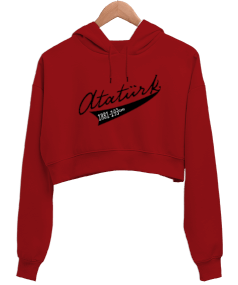 Mustafa Kemal ATATÜRK Kadın Crop Hoodie Kapüşonlu Sweatshirt