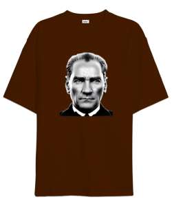 Mustafa Kemal Atatürk Kahverengi Oversize Unisex Tişört