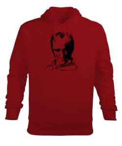 Mustafa Kemal Atatürk Kırmızı Erkek Kapüşonlu Hoodie Sweatshirt