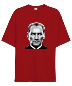 Mustafa Kemal Atatürk Kırmızı Oversize Unisex Tişört