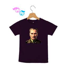 Mustafa Kemal Atatürk Koyu Mor Çocuk Unisex