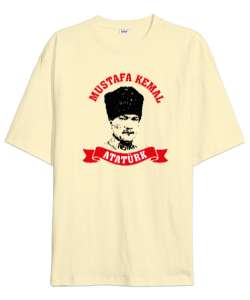 Mustafa Kemal Atatürk Krem Oversize Unisex Tişört