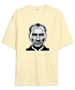 Mustafa Kemal Atatürk Krem Oversize Unisex Tişört