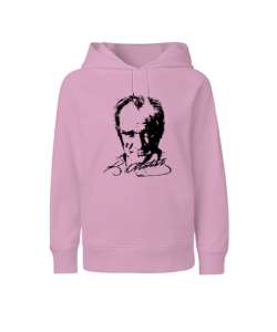 Mustafa Kemal Atatürk Pembe Çocuk Unisex Hoodie Kapüşonlu