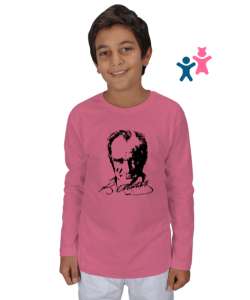 Mustafa Kemal Atatürk Pembe Çocuk Unisex Uzunkollu