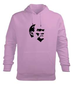 Mustafa Kemal Atatürk Pembe Erkek Kapüşonlu Hoodie Sweatshirt