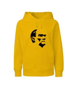 Mustafa Kemal Atatürk Sarı Çocuk Unisex Hoodie Kapüşonlu