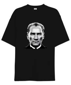 Mustafa Kemal Atatürk Siyah Oversize Unisex Tişört