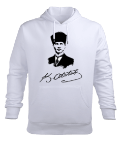 Mustafa Kemal Atatürk Sweatshirt Erkek Beyaz Erkek Kapüşonlu Hoodie Sweatshirt