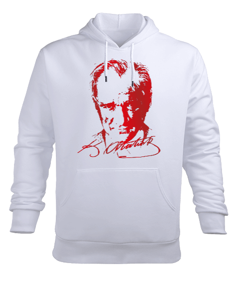 Mustafa Kemal Atatürk tasarımlı Erkek Kapüşonlu Hoodie Sweatshirt - Tisho