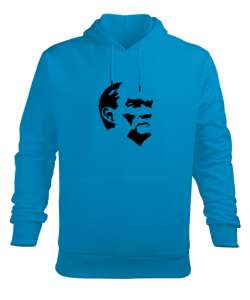 Mustafa Kemal Atatürk Turkuaz Erkek Kapüşonlu Hoodie Sweatshirt