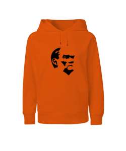 Mustafa Kemal Atatürk Turuncu Çocuk Unisex Hoodie Kapüşonlu