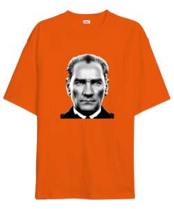 Mustafa Kemal Atatürk Turuncu Oversize Unisex Tişört