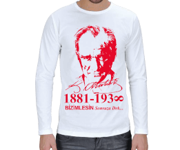 Mustafa Kemal Atatürk Unutulmaz İmzalı T-Shirt Erkek Uzun Kol