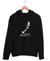 Mustafa Kemal Atatürk Ve İmzası V2 Siyah Unisex Kapşonlu Sweatshirt - Thumbnail