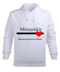 Müteşekkie ve anlamını içeren baskılı tasarım Erkek Kapüşonlu Hoodie Sweatshirt