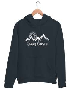 Mutlu Kampçı - Happy Camper - Doğa Füme Unisex Kapşonlu Sweatshirt