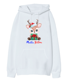 Mutlu Yıllar Oversize Unisex Kapüşonlu Sweatshirt