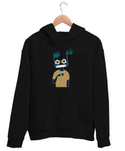 Müzik Kafası - Kaset - Nota Siyah Unisex Kapşonlu Sweatshirt