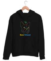 My Best Friend Siyah Unisex Kapşonlu Sweatshirt - Thumbnail