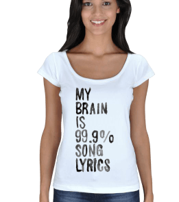 my brain is song lyrics Kadın Açık Yaka