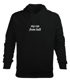 my cat from hell hoodie Erkek Kapüşonlu Hoodie Sweatshirt