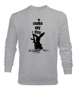 My Day - Bir Günüm - Rabbit Gri Erkek Sweatshirt