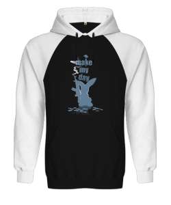 My Day - Bir Günüm - Rabbit Siyah/Beyaz Orjinal Reglan Hoodie Unisex Sweatshirt