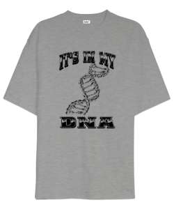 My DNA Gri Oversize Unisex Tişört