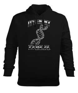 My DNA Siyah Erkek Kapüşonlu Hoodie Sweatshirt