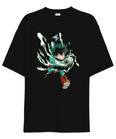 My Hero Academia Izuku Midoriya Anime Baskılı Oversize Unisex Tişört