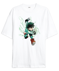 My Hero Academia Izuku Midoriya Anime Baskılı Oversize Unisex Tişört