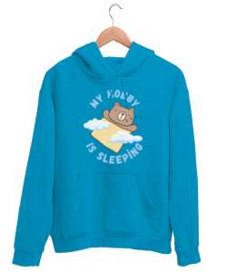 My Hobby İs Sleeping Turkuaz Unisex Kapşonlu Sweatshirt