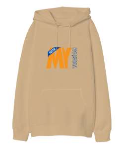 My new version Camel Oversize Unisex Kapüşonlu Sweatshirt