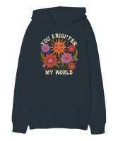 MY WORLD Füme Oversize Unisex Kapüşonlu Sweatshirt - Thumbnail